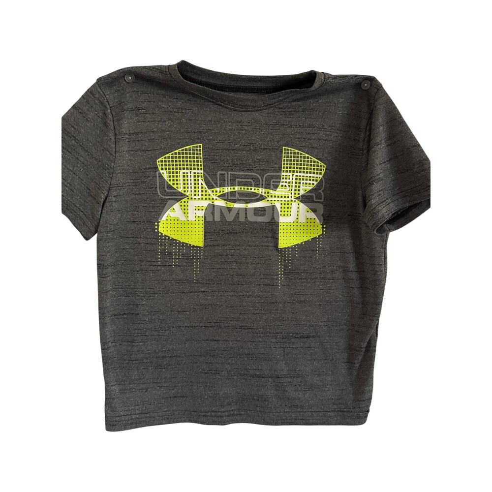 Under Armour T Shirt Short-Sleeve Boys Gray Heat Gear Logo One Size